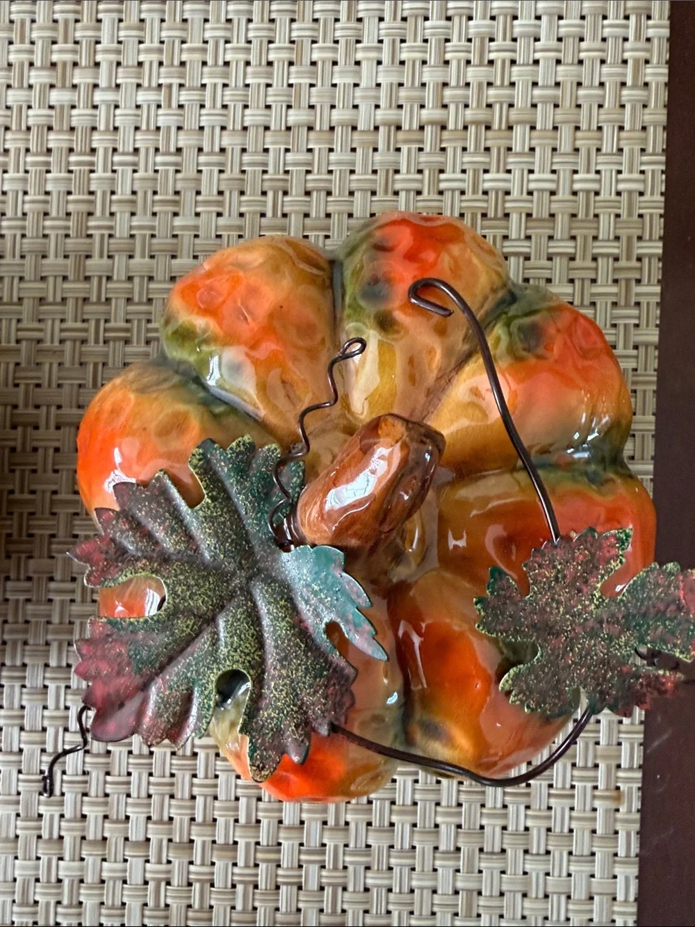 Set of 2 ceramic Pumpkins Halloween decor